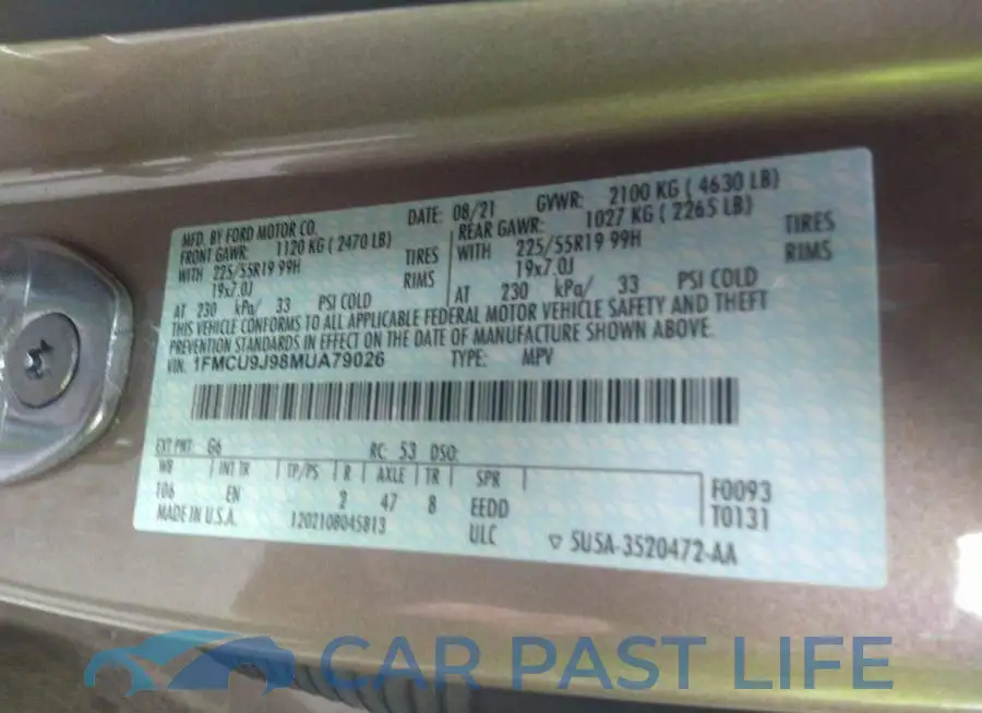 1FMCU9J98MUA79026# 9