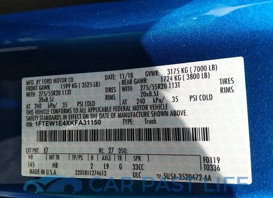 1FTEW1E4XKFA31150# 9