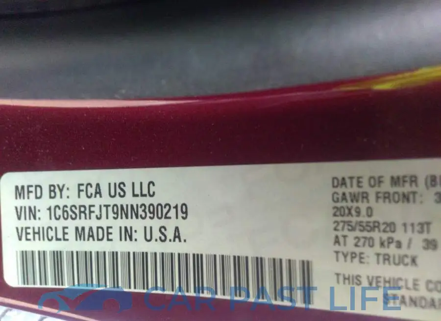 1C6SRFJT9NN390219# 9