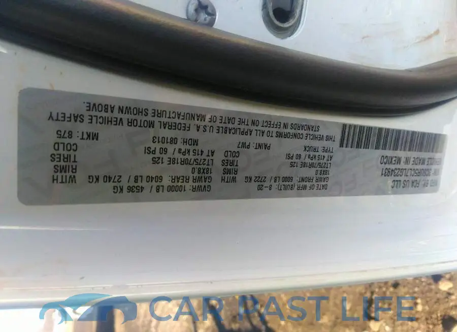 3C6UR5CL7LG234931# 9