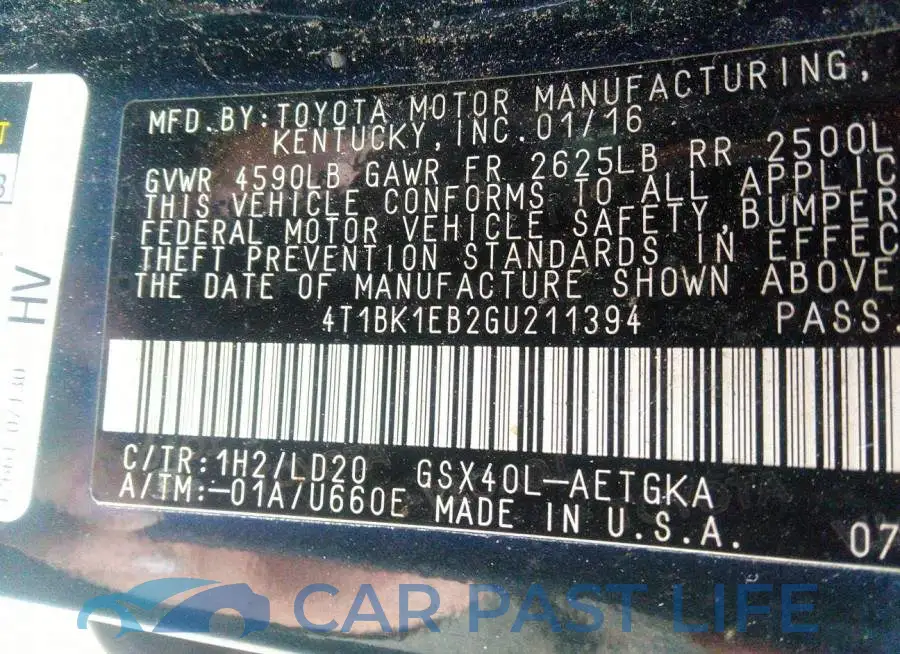 4T1BK1EB2GU211394# 9