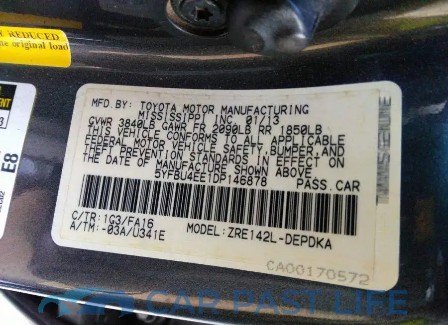 5YFBU4EE1DP146878# 9