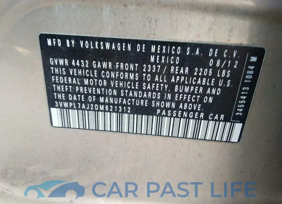3VWPL7AJ2DM621312# 9
