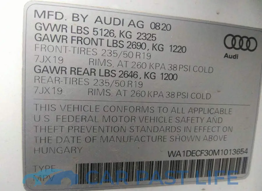 WA1DECF30M1013654# 9
