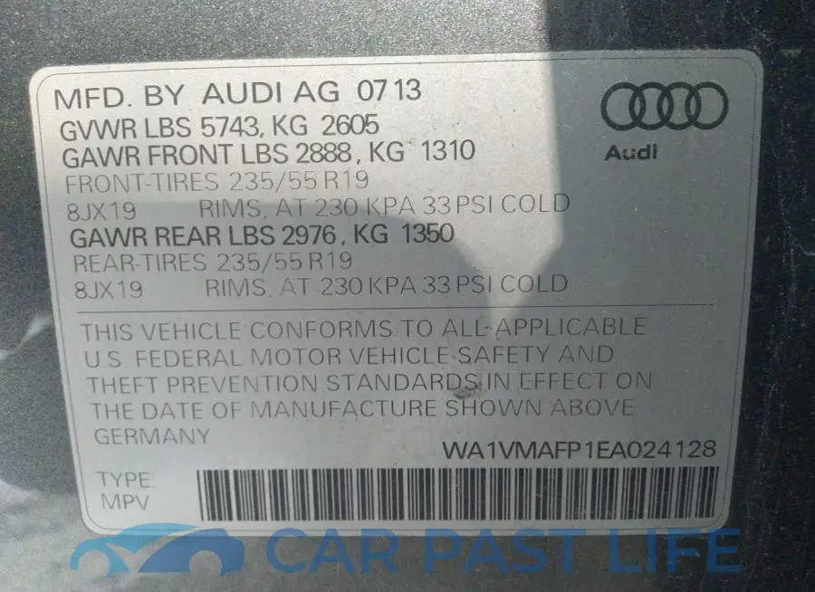WA1VMAFP1EA024128# 9