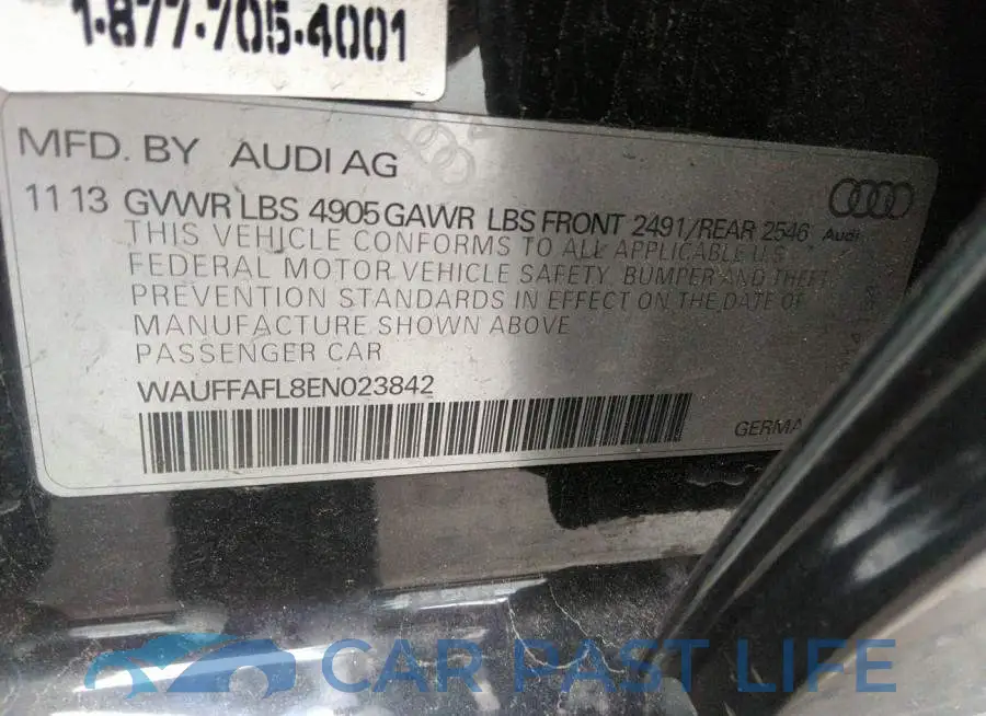 WAUFFAFL8EN023842# 9