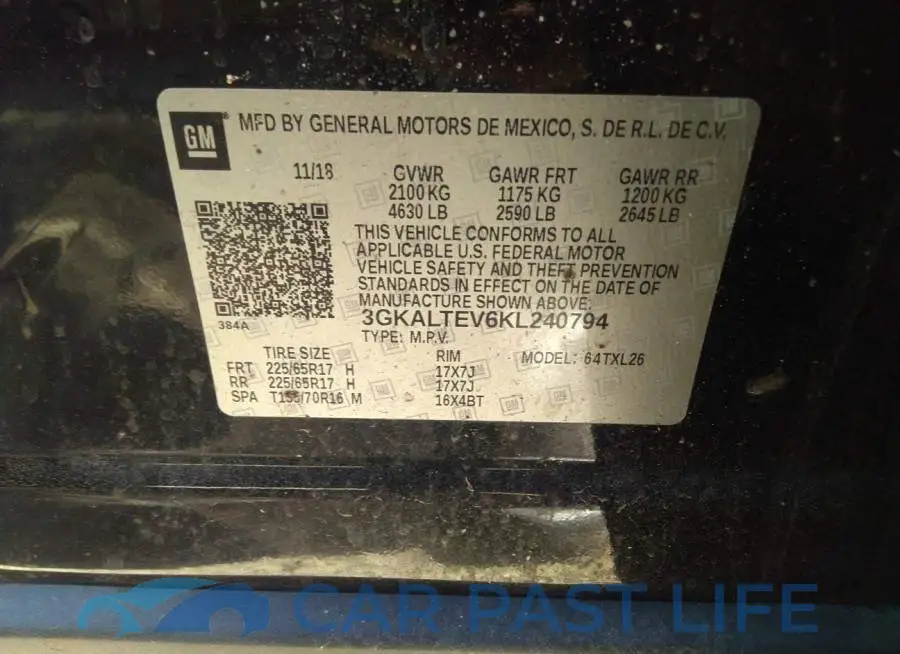 3GKALTEV6KL240794# 9