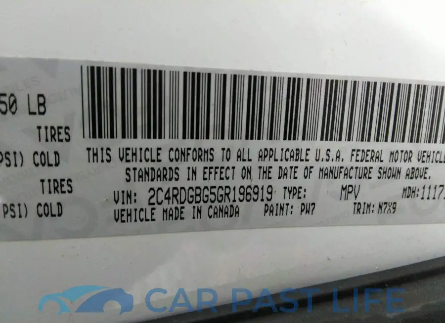 2C4RDGBG5GR196919# 9