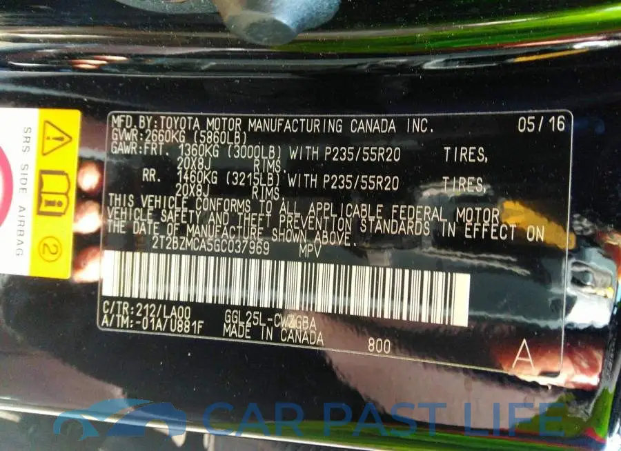 2T2BZMCA5GC037969# 9