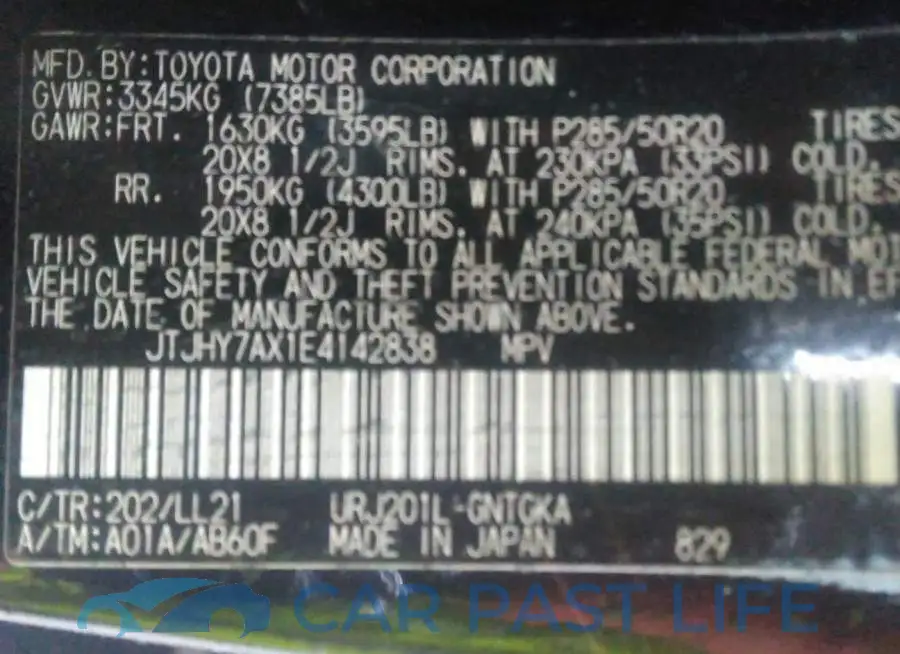 JTJHY7AX1E4142838# 9