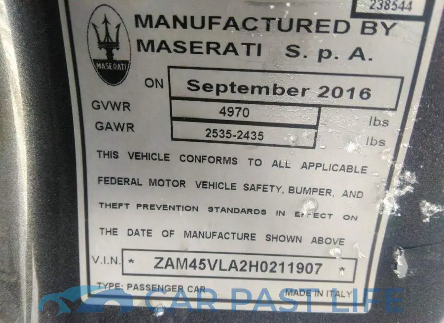 ZAM45VLA2H0211907# 9