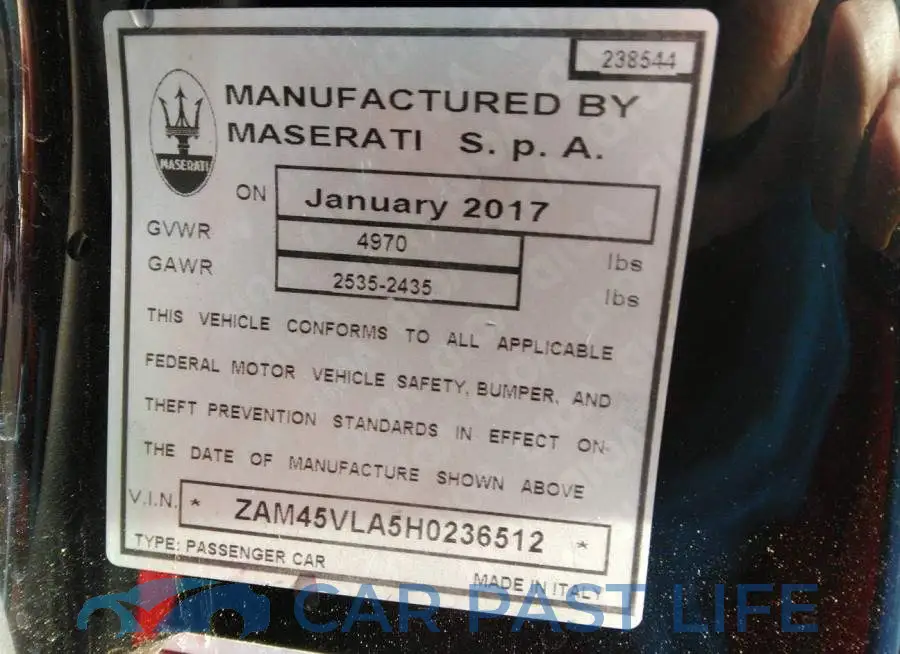 ZAM45VLA5H0236512# 9
