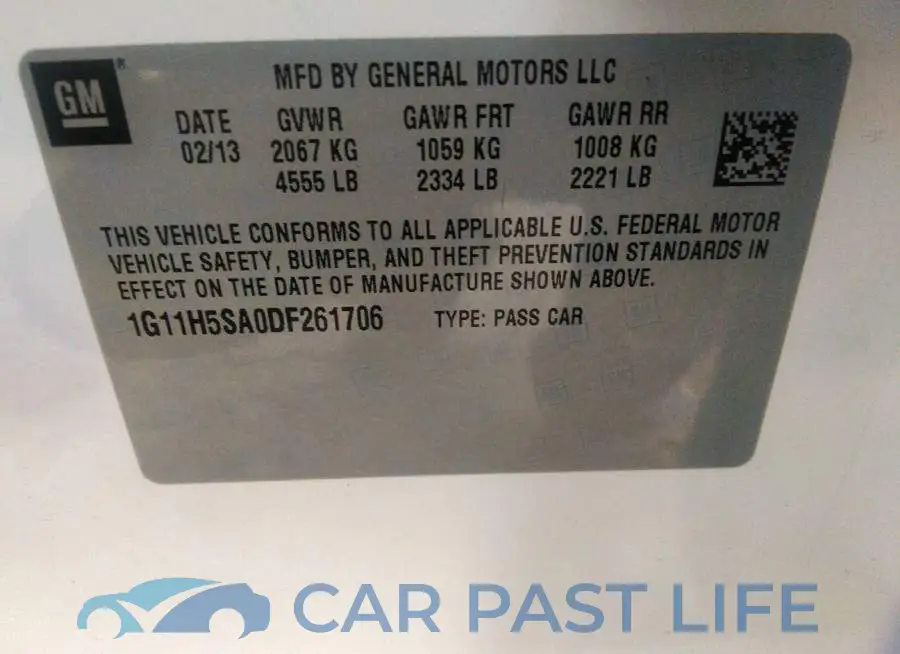 1G11H5SA0DF261706# 9