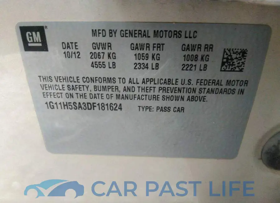 1G11H5SA3DF181624# 9