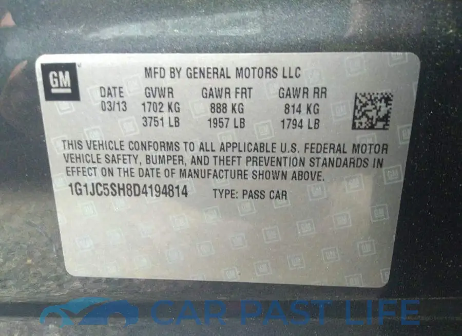 1G1JC5SH8D4194814# 9