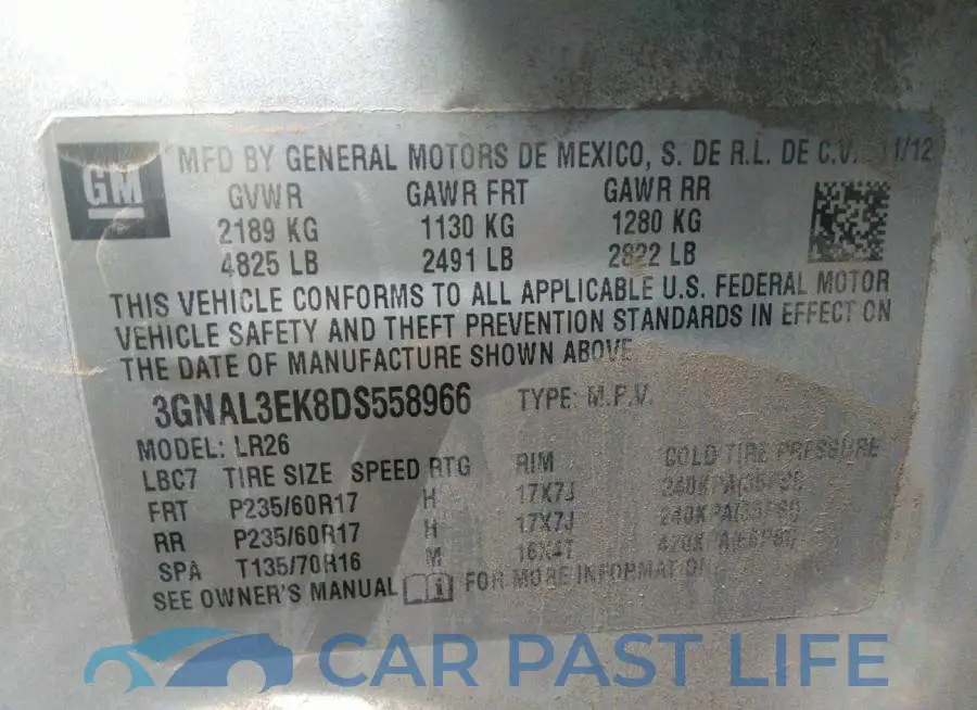 3GNAL3EK8DS558966# 9