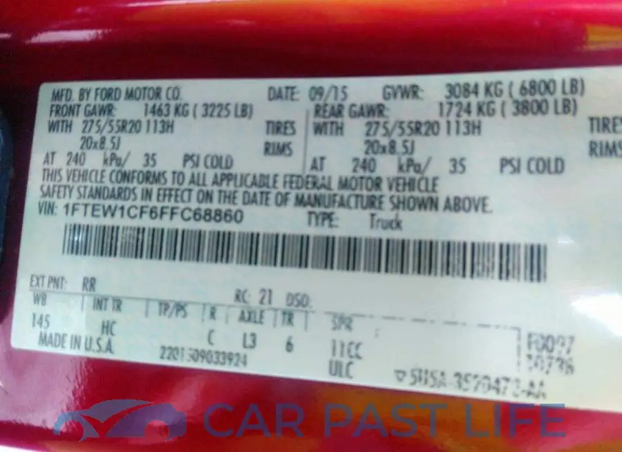 1FTEW1CF6FFC68860# 9