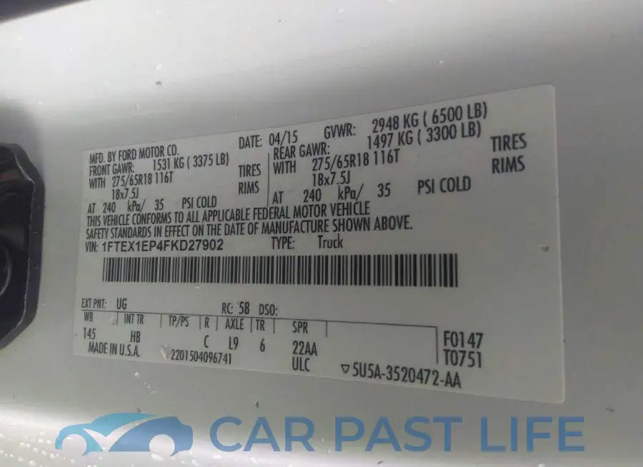 1FTEX1EP4FKD27902# 9