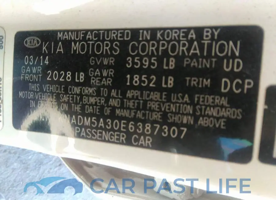 KNADM5A30E6387307# 9
