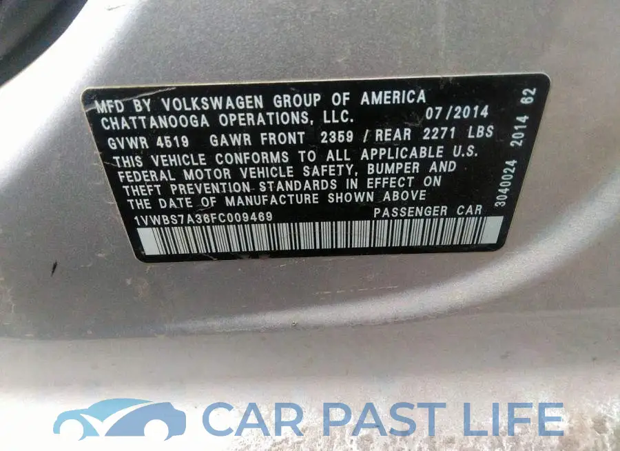 1VWBS7A36FC009469# 9
