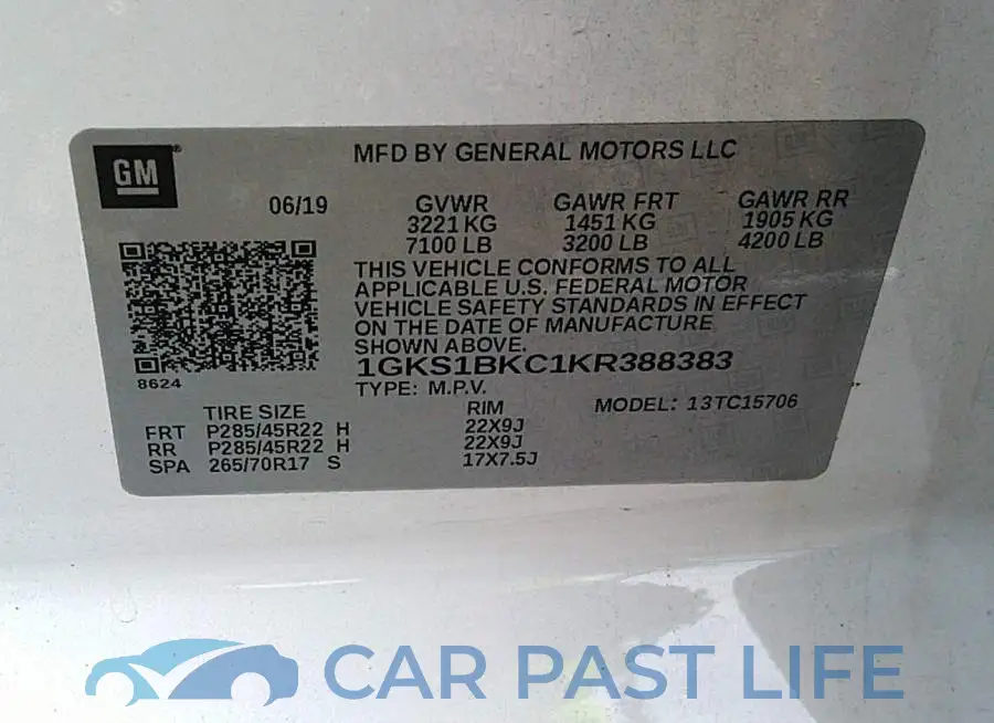 1GKS1BKC1KR388383# 9