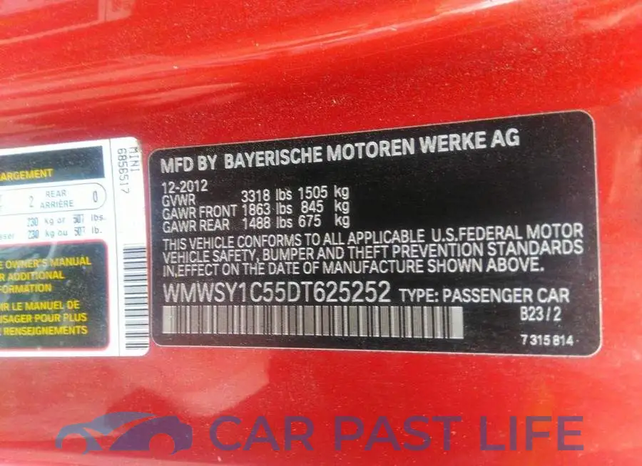 WMWSY1C55DT625252# 9