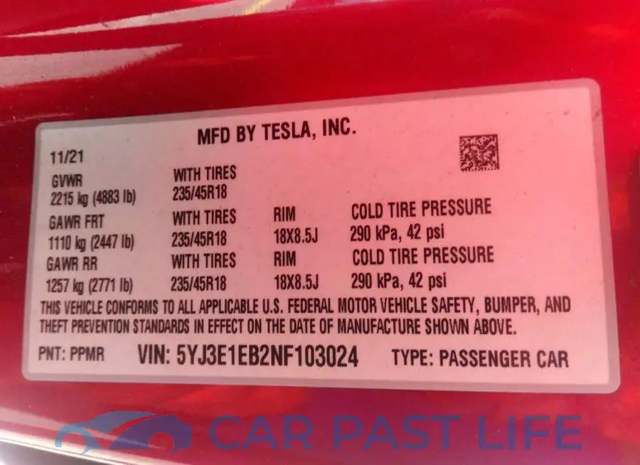 5YJ3E1EB2NF103024# 9