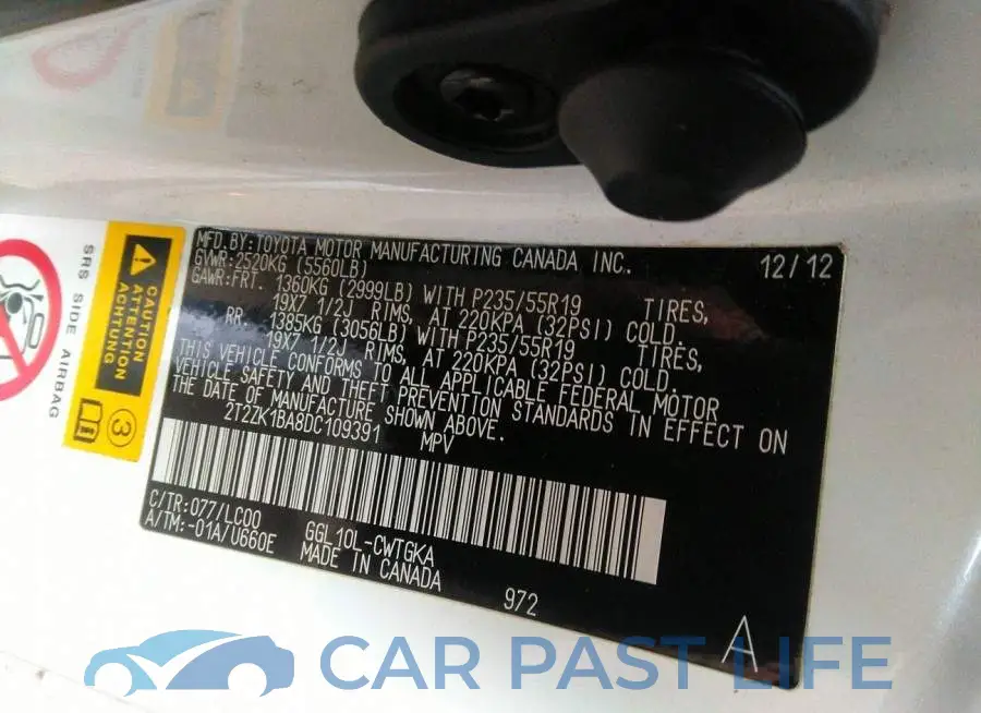 2T2ZK1BA8DC109391# 9
