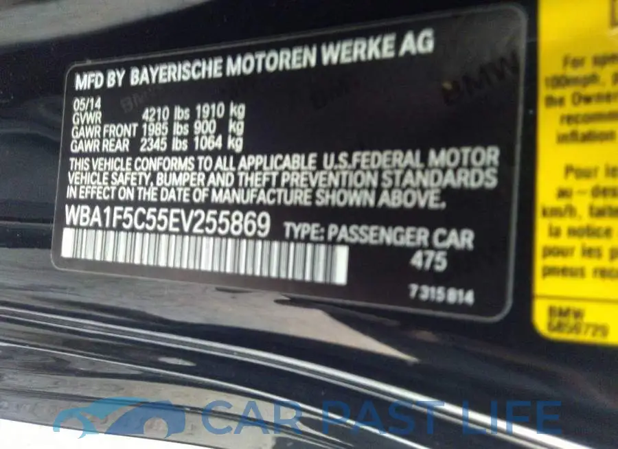 WBA1F5C55EV255869# 9