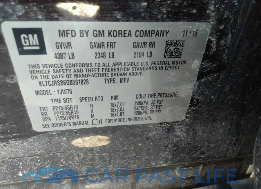 KL7CJRSB6GB561828# 9