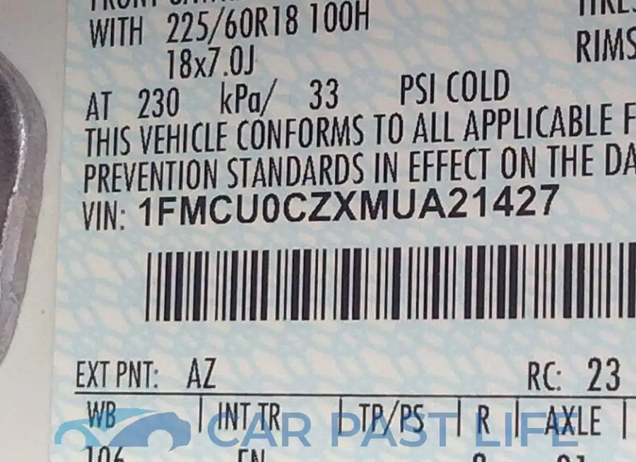 1FMCU0CZXMUA21427# 9