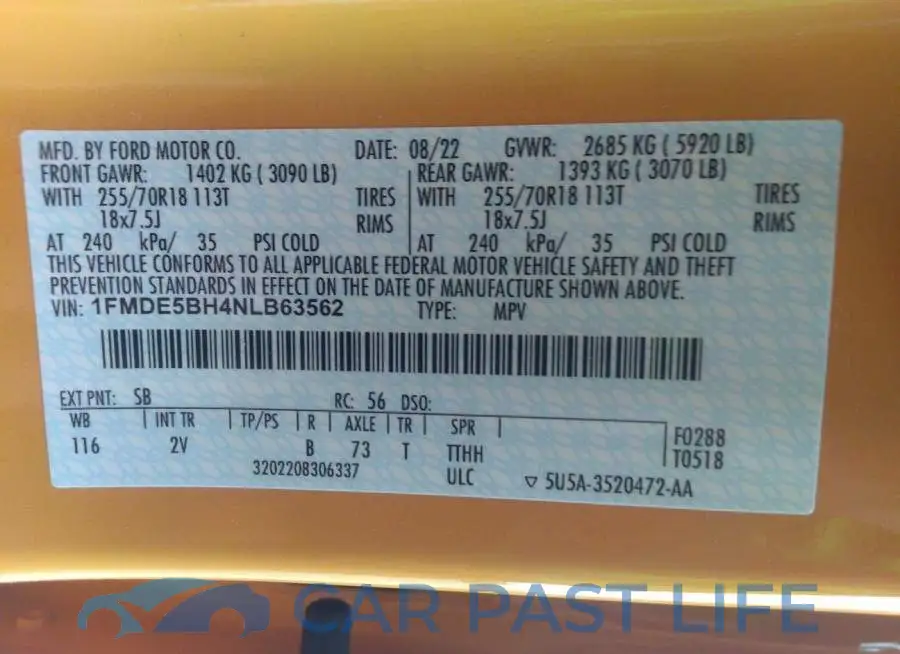 1FMDE5BH4NLB63562# 9