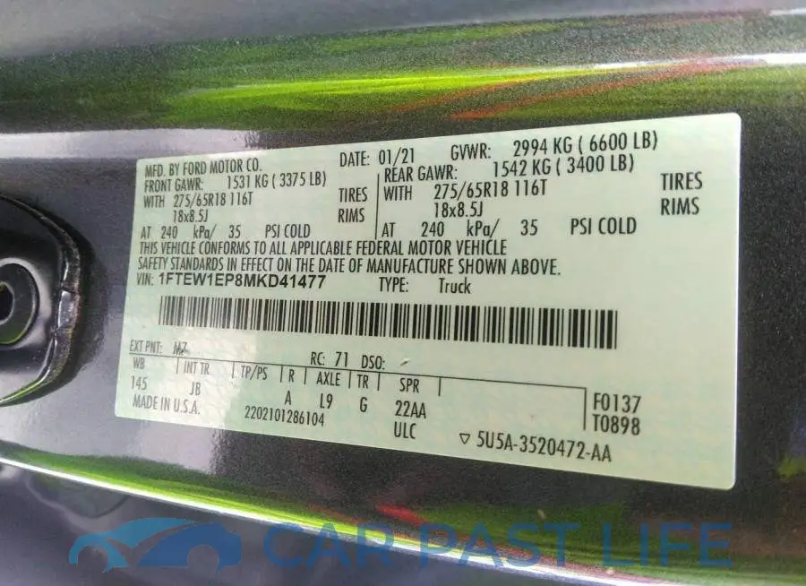 1FTEW1EP8MKD41477# 9