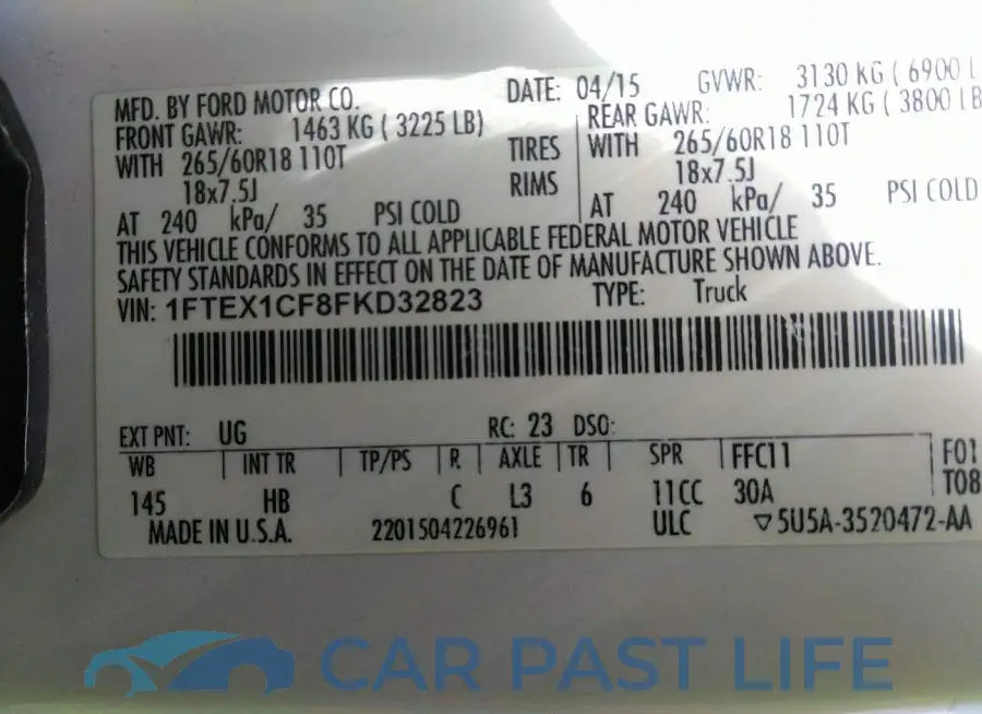 1FTEX1CF8FKD32823# 9