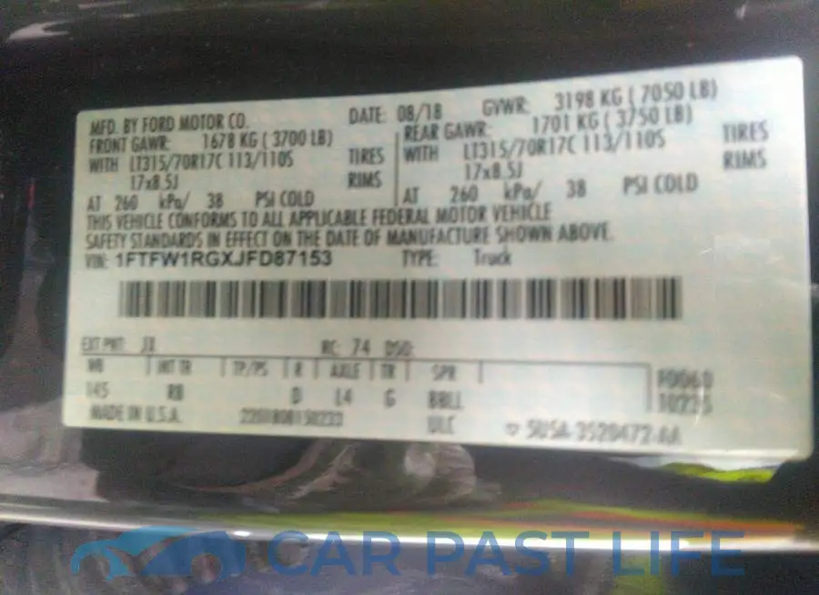 1FTFW1RGXJFD87153# 9
