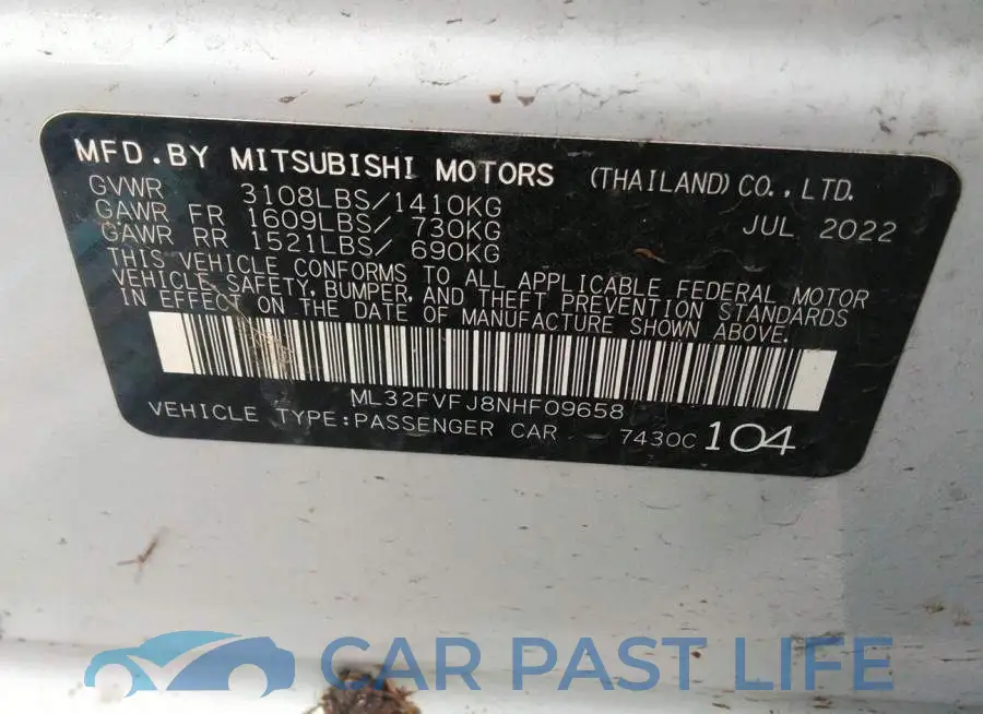 ML32FVFJ8NHF09658# 9