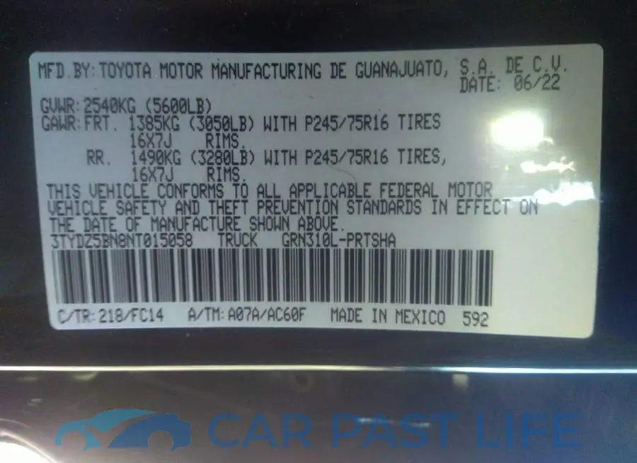 3TYDZ5BN8NT015058# 9