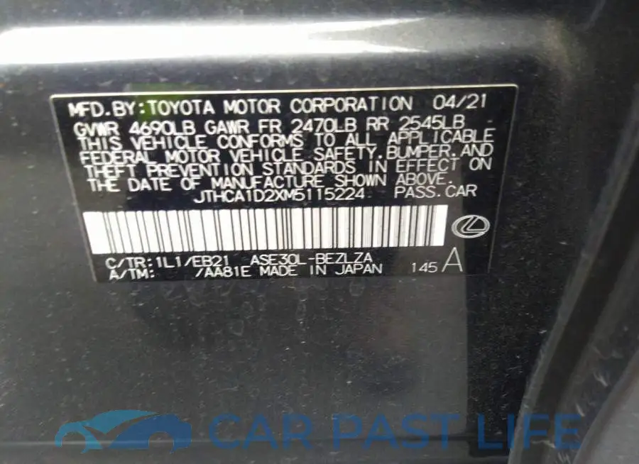 JTHCA1D2XM5115224# 9