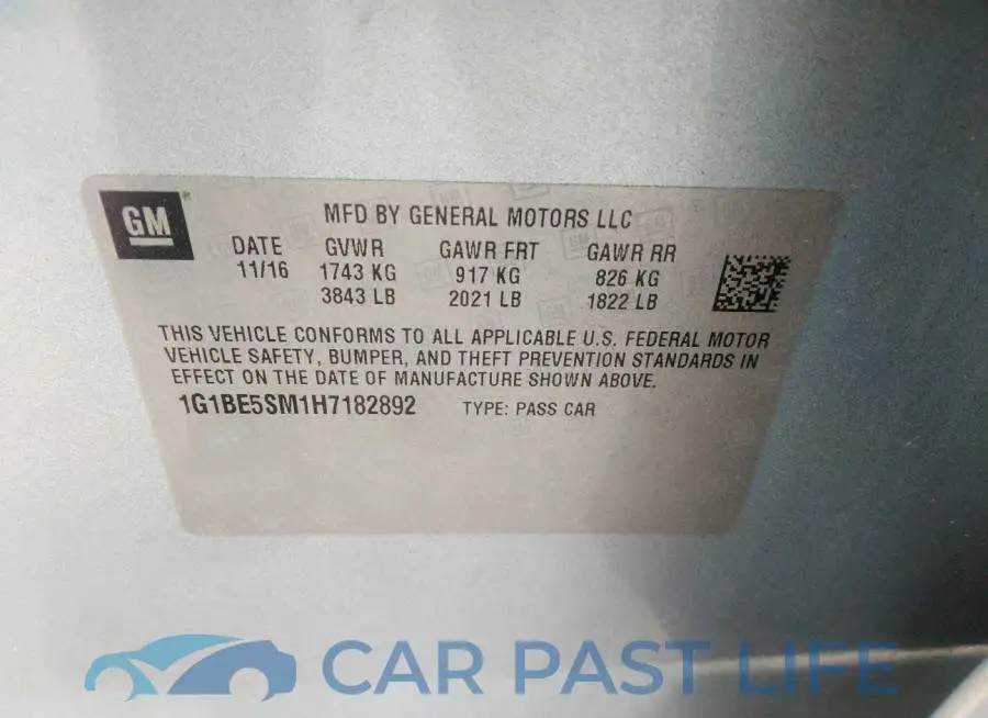 1G1BE5SM1H7182892# 9