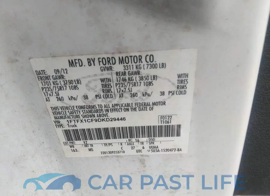 1FTFX1CF9DKD29446# 9