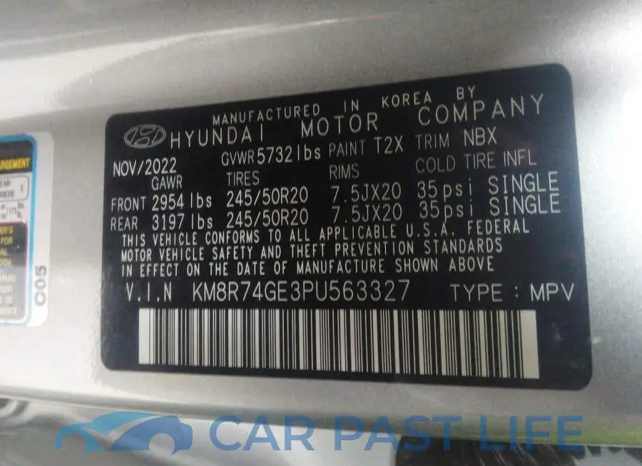 KM8R74GE3PU563327# 9