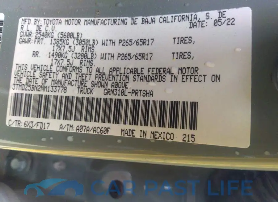 3TMDZ5BN2NM133778# 9