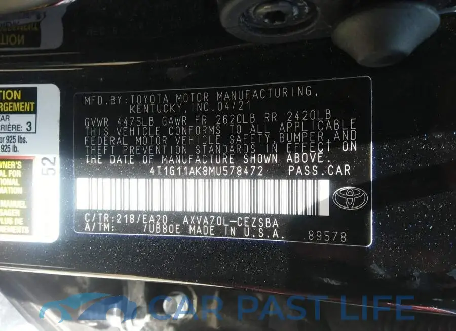 4T1G11AK8MU578472# 9