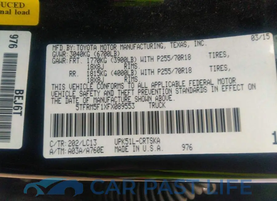 5TFRM5F1XFX089553# 9