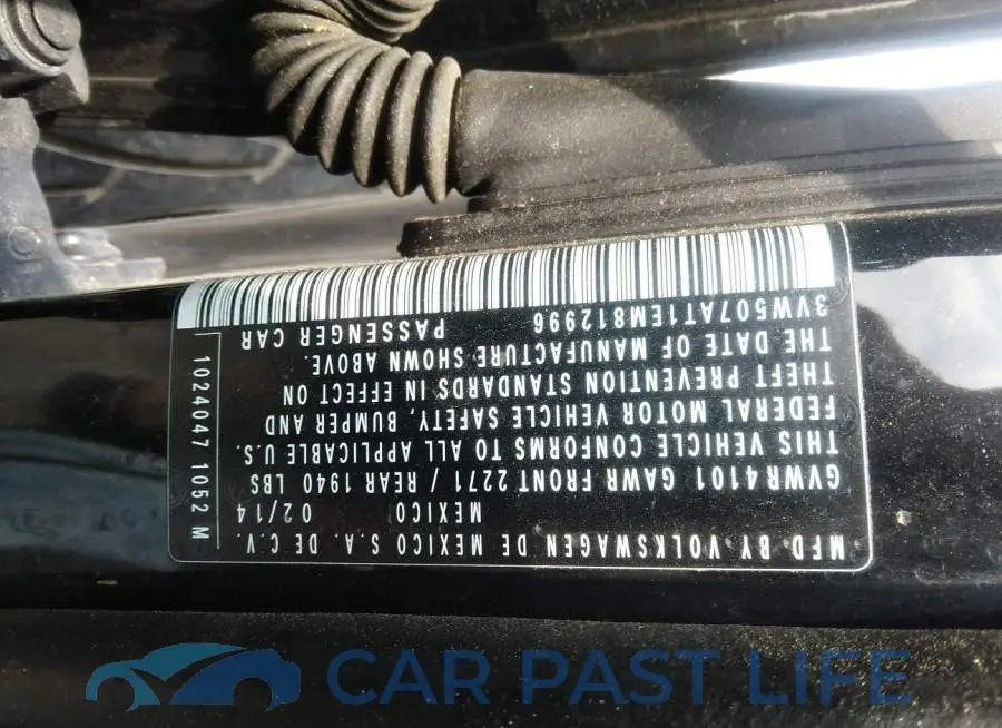 3VW507AT1EM812996# 9