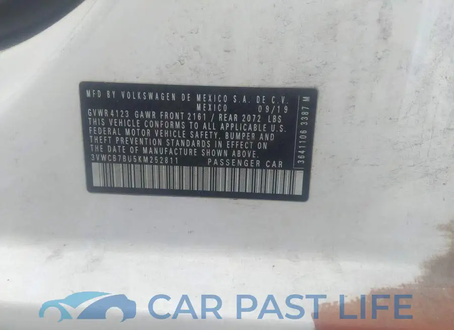 3VWCB7BU5KM252811# 9