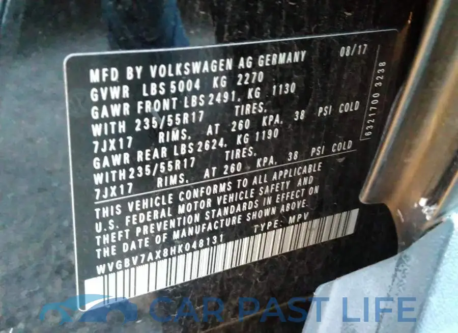 WVGBV7AX8HK048131# 9