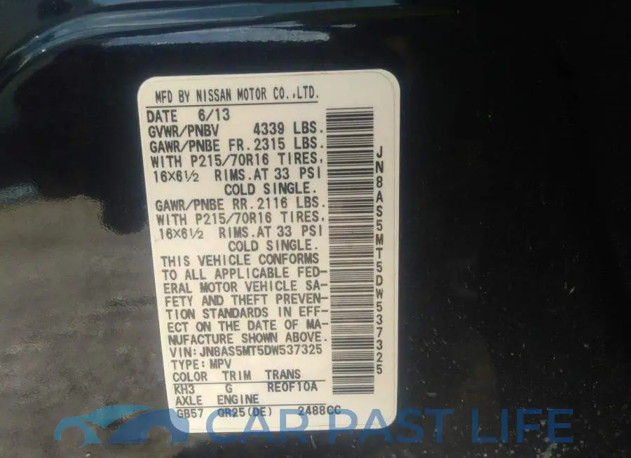 JN8AS5MT5DW537325# 9