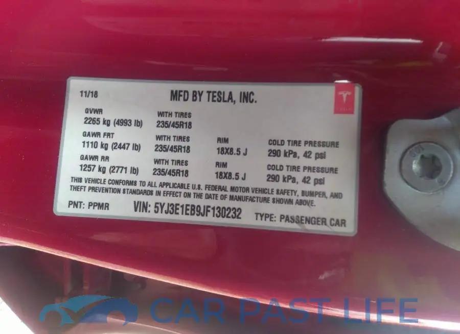 5YJ3E1EB9JF130232# 9