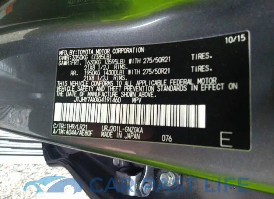 JTJHY7AXXG4191460# 9